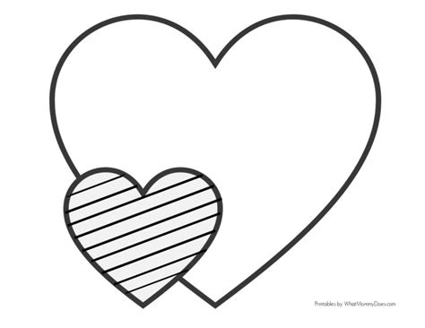 3 Easy Heart Coloring Pages for Kids {Stripe Patterns!} - What Mommy Does