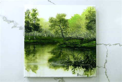 GREEN LANDSCAPE PAINTING - UrArtStudio