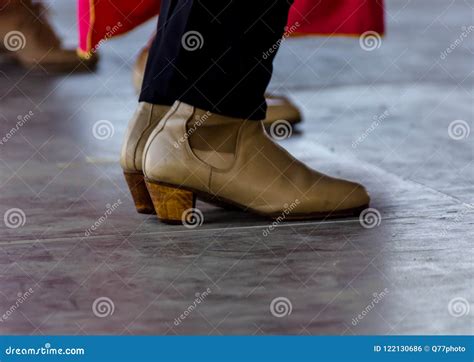 Closeup of a Typical Shoes To the Traditional Spanish Flamenco D Stock ...