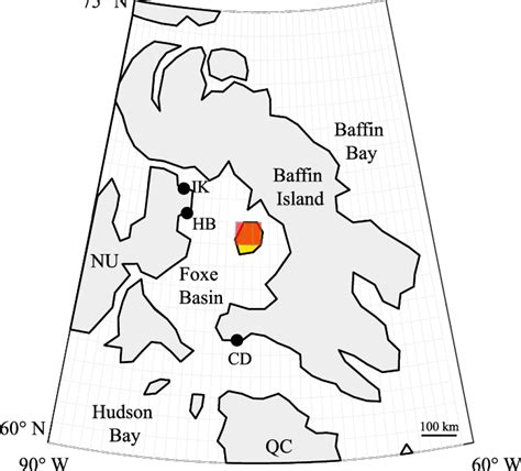 Location map of Prince Charles Island (PCI; yellow area) in Foxe Basin ...