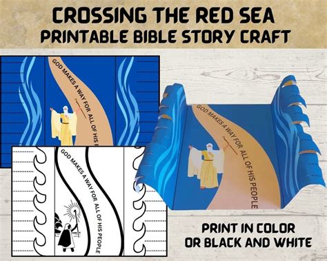 Crossing the Red Sea Printable, Sunday School Craft, Bible Story ...