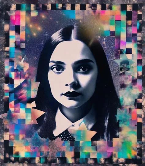 a photonegative refractograph of Wednesday Adams mad...