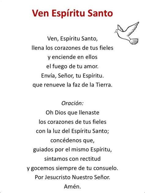 Oraciones al Espíritu Santo poderosas Oraciona | Oración al espíritu ...