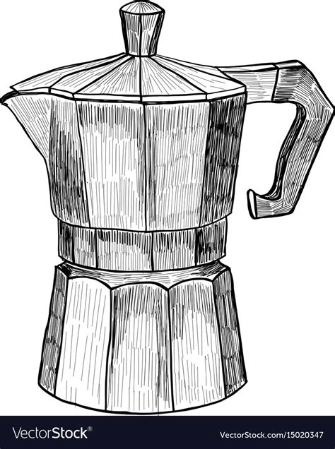 Sketch of coffee maker hand drawn coffee maker Vector Image