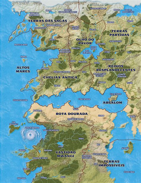 Confraria de Arton: Conheça o mapa de Pathfinder 2E em português e a descrição de todas as regiões