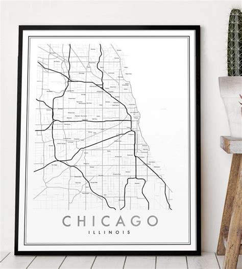 Chicago Neighborhood Poster Chicago Map Print Chicago Map - Etsy ...