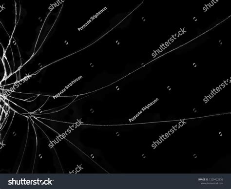 Cracked Glass Texture On Black Background Stock Photo 1229422336 ...