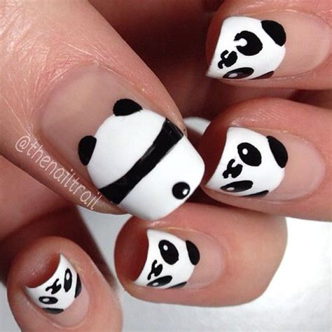 Panda Nails |thenailtrail's photo on Instagram | Panda nail art, Cute ...