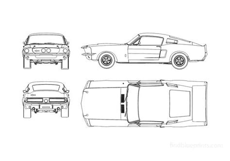 Download drawing Ford Mustang Shelby GT500 Coupe 1967 in ai pdf png svg formats