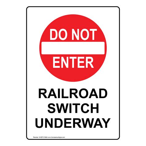 Railroad Switch Underway Sign With Symbol NHE-31899