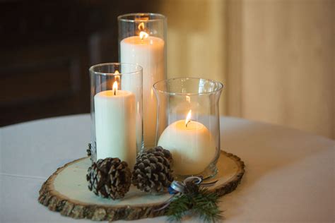 Wood Round, Pinecone, Candle Centerpieces