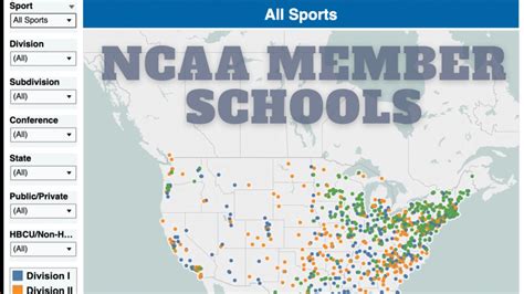 NCAA Member Schools Interactive Map | 2aDays News