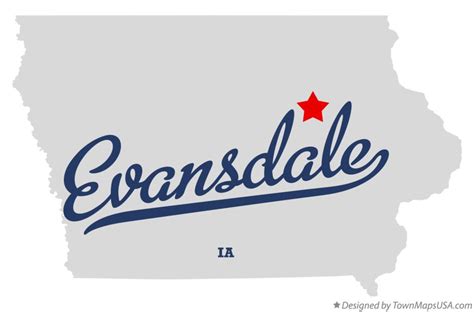 Map of Evansdale, IA, Iowa