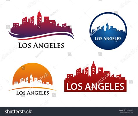 Los Angeles City Skyline Landscape Logo Stock Vector (Royalty Free ...