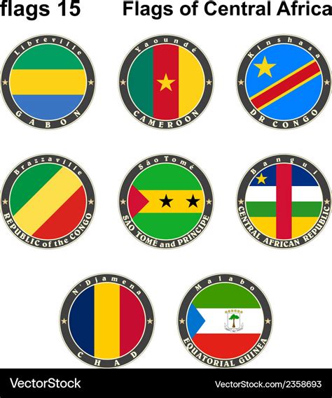 World flags central africa Royalty Free Vector Image