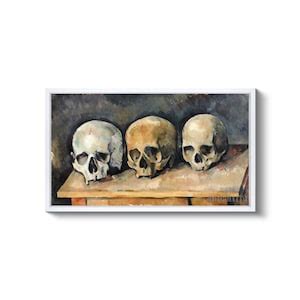 Paul Cézanne : Three Skulls 1898 Canvas Gallery Wrapped or Framed Giclee Wall Art Print ...