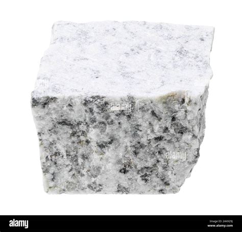 rough white granite rock cutout on white background Stock Photo - Alamy