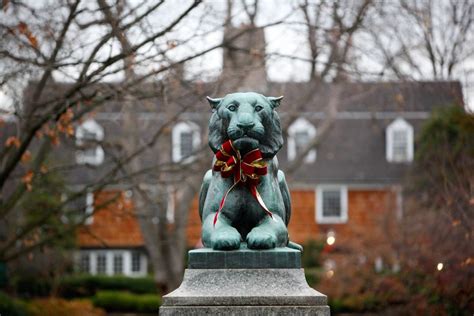 Bronze tiger statue in Plamer Square Princeton - NJ as seen in American Public House Review Ivy ...