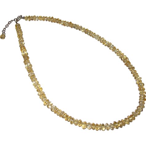 Natural Citrine Necklace - 6mm beads - 18 inch length including from estatebeads on Ruby Lane