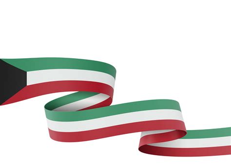 Kuwait flag design national independence day banner element transparent ...