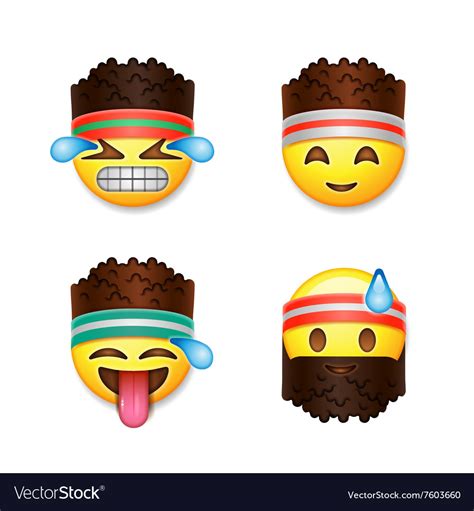 Emoji smiley faces fitness concept Royalty Free Vector Image