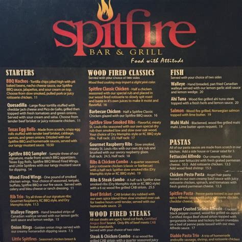 Spitfire Bar & Grill, West Fargo - Menu, Prices & Restaurant Reviews - TripAdvisor