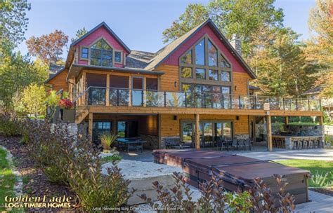 Golden Eagle Log and Timber Homes : Plans & Pricing : Plan Details : Modern Lake Home