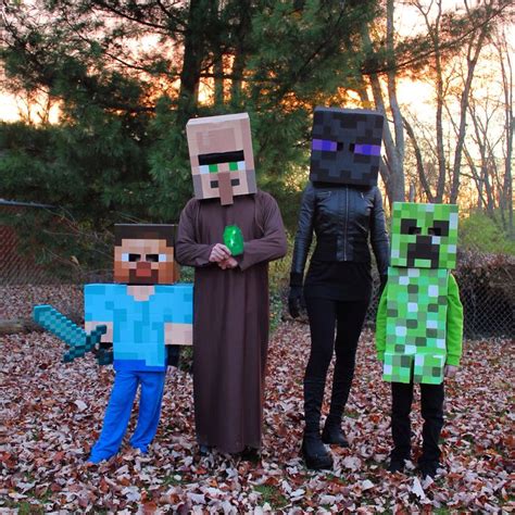 Minecraft Halloween family costumes! Steve, Villager, Enderman and ...