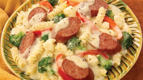 Smoked Sausage Alfredo - Eckrich | Recipe | Smoked sausage recipes, Sausage alfredo recipe, Food