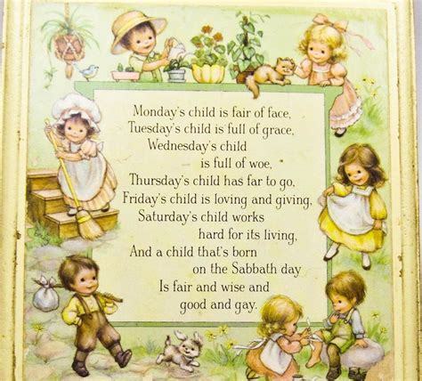 Vintage Nursery Plaque Mondays Child Wall Hanging