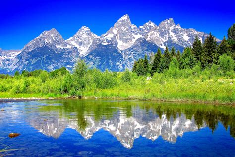 Download Wyoming Grand Teton National Park Reflection Mountain Nature ...