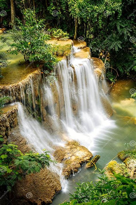 Khuean Srinagarindra National Park, Huay Mae Khamin Waterfalls, in Kanchanaburi, Thailand Stock ...