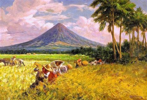 Painting of Mt. Mayon by Fernando Amorsolo | Filipino art, Landscape ...