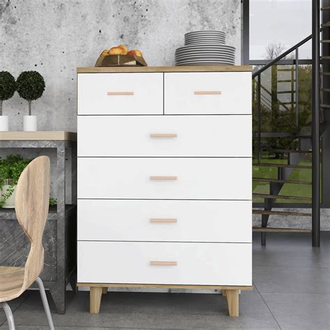 Corrigan Studio® Hadari Tall Chest Of Drawers Modern 6 Drawer Dresser ...