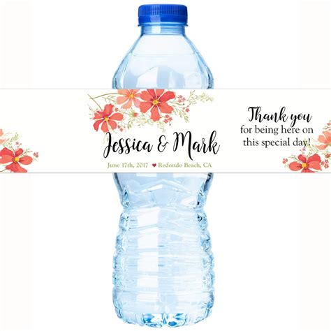 30 Wedding Water Bottle Labels - Wedding Decor - Wedding Favors - Wedding Bottle Wraps - Water ...