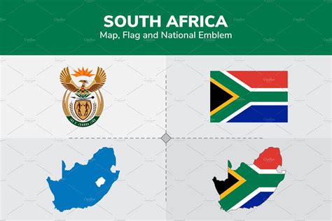 South Africa Map, Flag & National | Object Illustrations ~ Creative Market