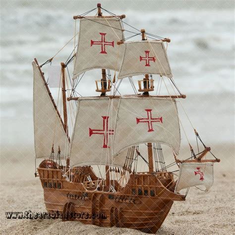 Wooden Sao Gabriel Vasco da Gamas First Expedition to India Model Ship, For Decor, Size: 56 X 48 ...