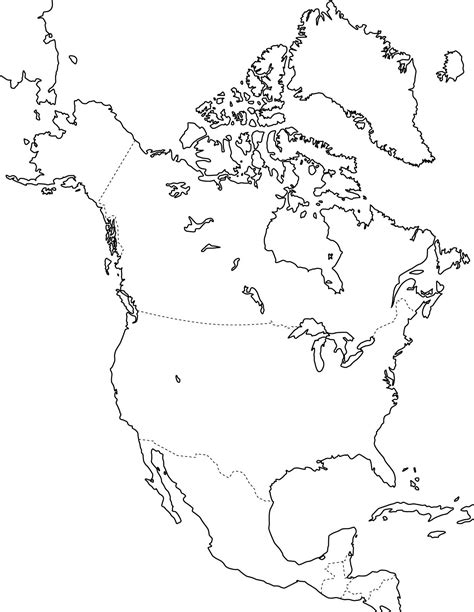 Mapa político mudo de América del Norte para imprimir Mapa de países de ...