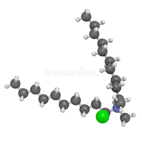 Didecyldimethylammonium Chloride Antiseptic Molecule. Biocidal Disinfectant, Active Against ...