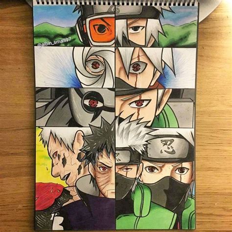 Kakashi and Obito collage complete 😀 👊👍 Kakashi or Obito? #animedrawing #anime_famous #manga # ...