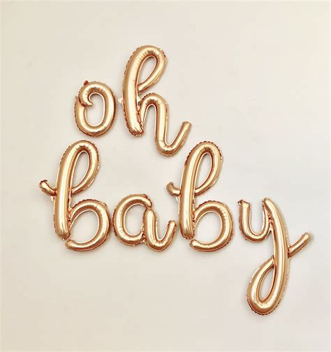 Oh Baby Script Gold Letter Balloonsbaby Shower Balloonsoh - Etsy