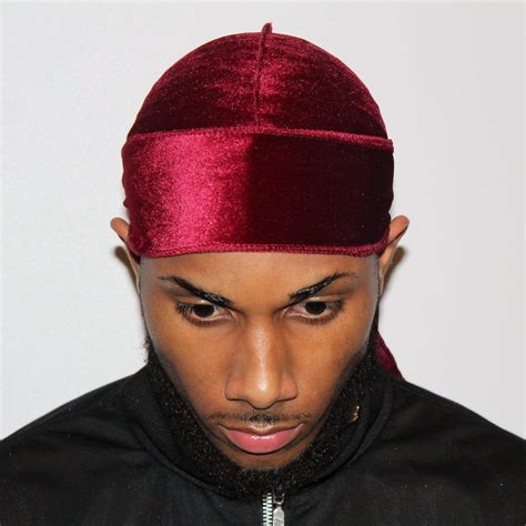 Burgundy Velvet Durag Satin (Doo rag Do rag) For Men/Women | Drippy Rags