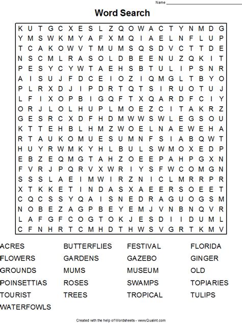 Fun Printable Word Search Puzzles For Adults