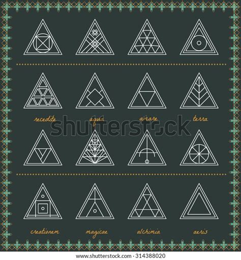 Set Geometric Shapes Geometric Drawing Triangle Stock Vector (Royalty ...