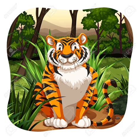 Explore the Beauty of Tiger Habitats with Tiger Habitat Clipart