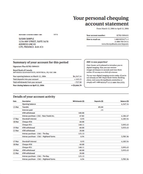 Loan Statement Template Word | PDF Template