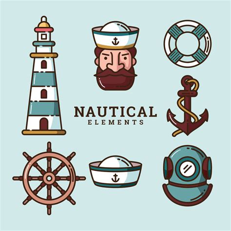 Nautical Elements 225083 Vector Art at Vecteezy