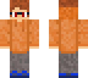 Boy Hoodie with Red Eye's Glasses | Minecraft Skin