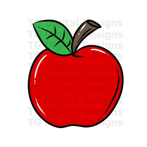 Buy Red Apple PNG Teacher PNG School PNG Apple Clipart Back to Online ...