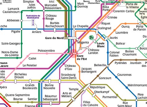 Gare de l'Est station map - Paris Metro